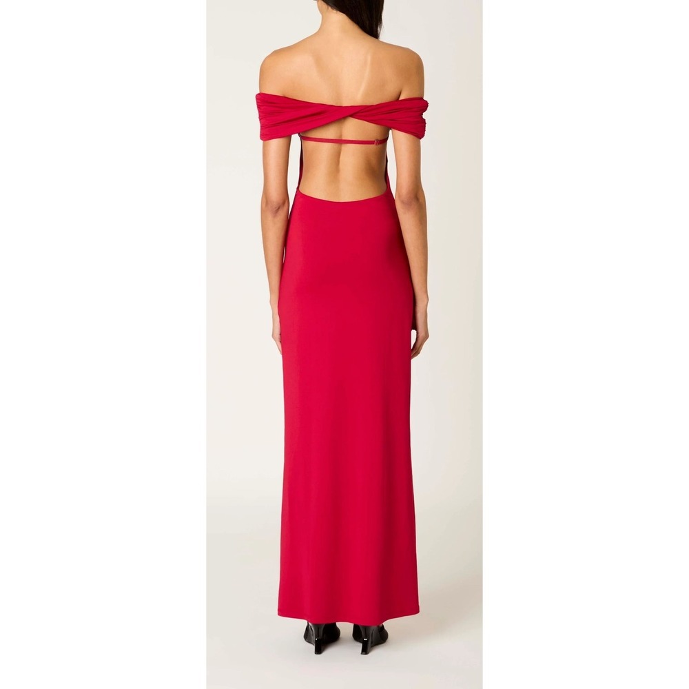 Nia The Brand Off the Shoulder Evangeline Maxi Dress - Crimson - Sample - Small - Picture 2 of 5